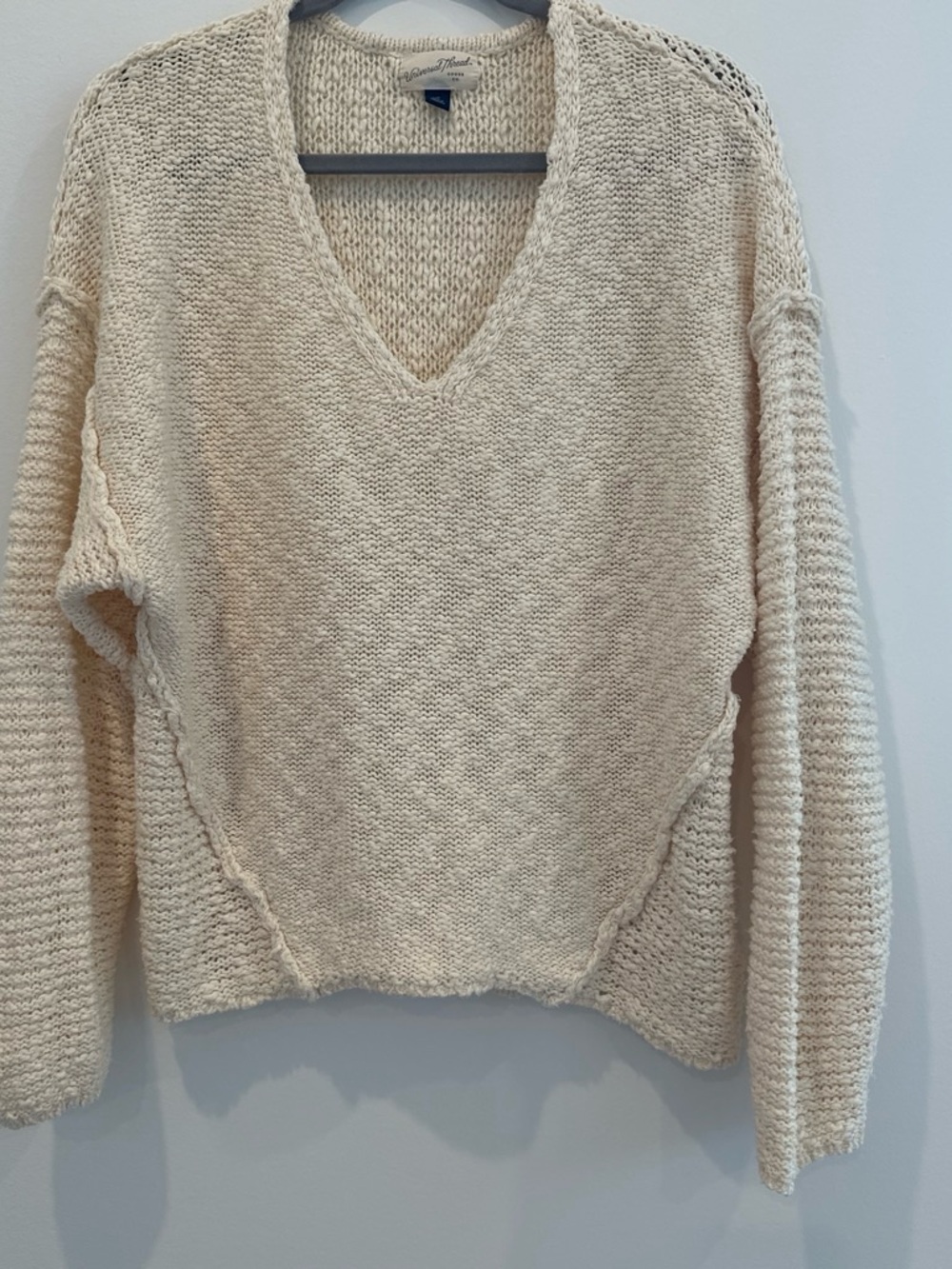 Universal Thread Cream Knit V-Neck Sweater